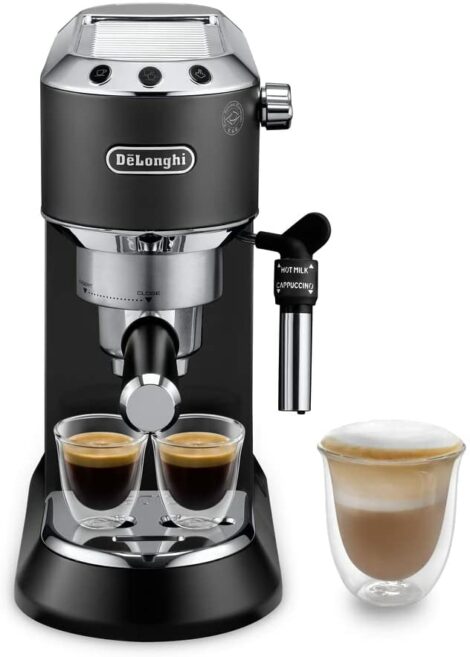 Delonghi Dedica Style Pump Espresso Coffee Machine - Black EC685BLACK