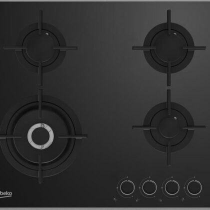 Beko   Built in Hob , 3gas+1 Wok on black glass, 60*60  HCLW64222S