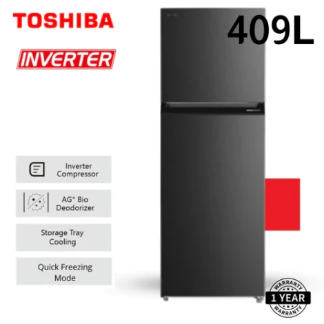 Toshiba 409L Double Door Refrigerator GR-RT559WE-PM