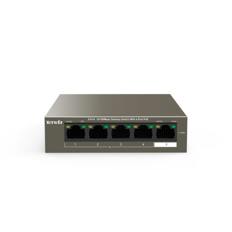Tenda 5-Port 10/100Mbps Desktop Switch with 4-Port PoE | TEF1105P-4-63W