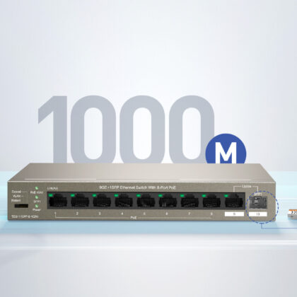 Tenda 9GE+1SFP Ethernet Switch With 8-Port PoE | TEG1110PF-8-102W